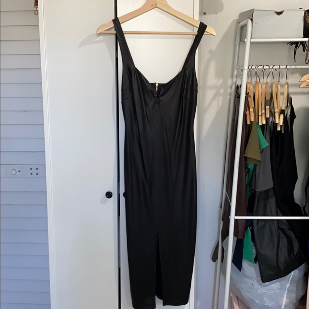 Boutique Faux Leather Dress, Black, Size Small
